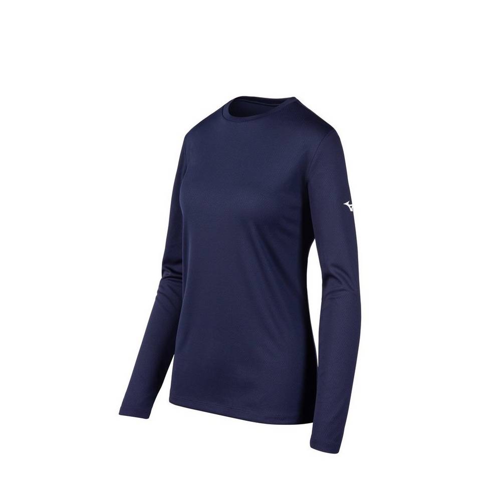 Maglietta Mizuno Long Sleeve Donna - Blu Marino - 27056-NCLW